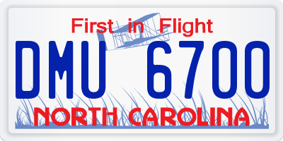 NC license plate DMU6700