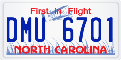 NC license plate DMU6701