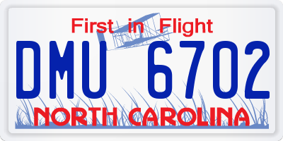 NC license plate DMU6702