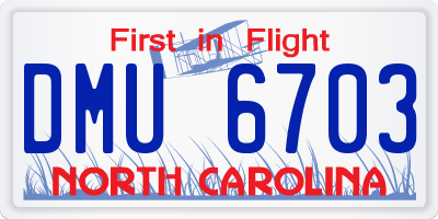 NC license plate DMU6703