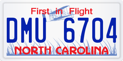 NC license plate DMU6704