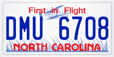 NC license plate DMU6708