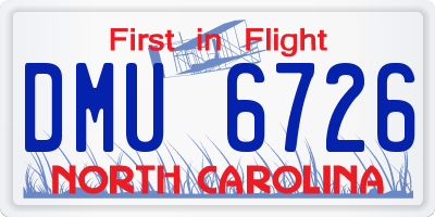 NC license plate DMU6726