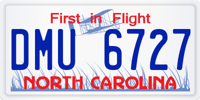 NC license plate DMU6727