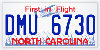 NC license plate DMU6730