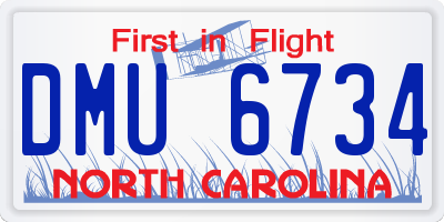 NC license plate DMU6734