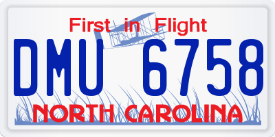NC license plate DMU6758