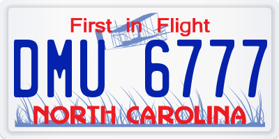 NC license plate DMU6777