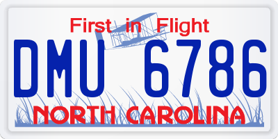 NC license plate DMU6786