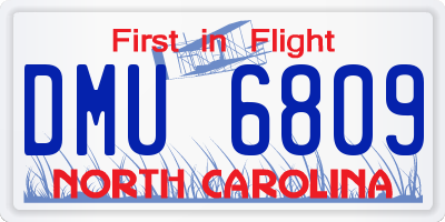 NC license plate DMU6809