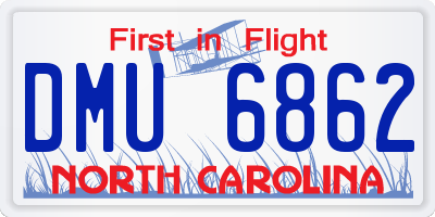 NC license plate DMU6862