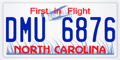NC license plate DMU6876