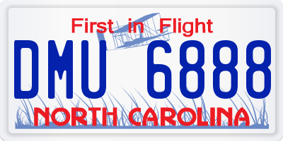 NC license plate DMU6888