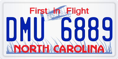 NC license plate DMU6889