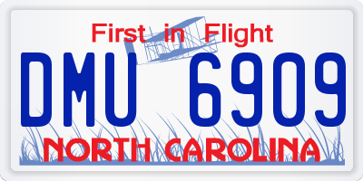 NC license plate DMU6909