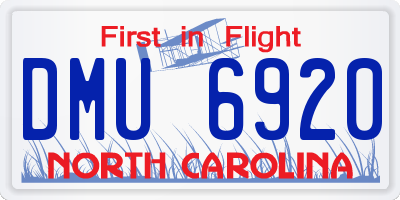 NC license plate DMU6920