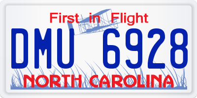 NC license plate DMU6928