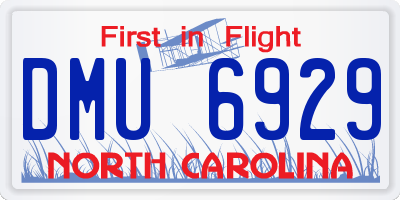 NC license plate DMU6929