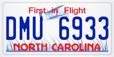 NC license plate DMU6933