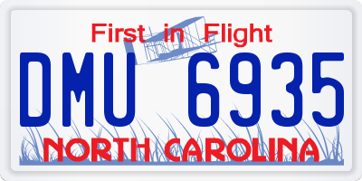 NC license plate DMU6935