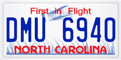 NC license plate DMU6940
