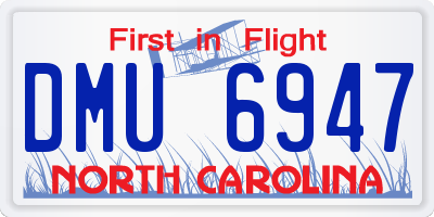 NC license plate DMU6947