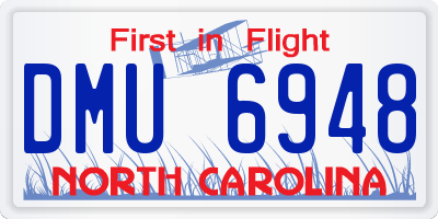 NC license plate DMU6948