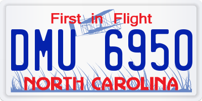 NC license plate DMU6950