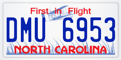 NC license plate DMU6953