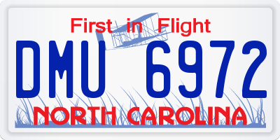 NC license plate DMU6972