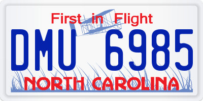 NC license plate DMU6985