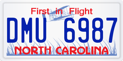 NC license plate DMU6987