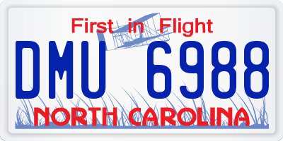 NC license plate DMU6988