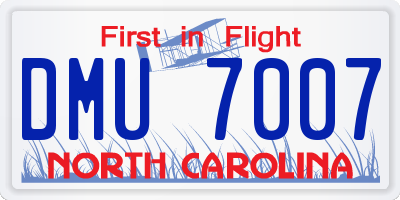 NC license plate DMU7007