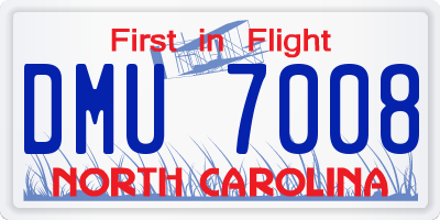 NC license plate DMU7008