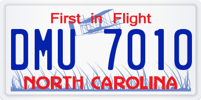 NC license plate DMU7010
