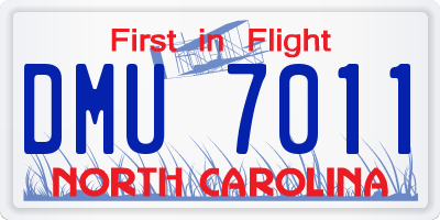 NC license plate DMU7011