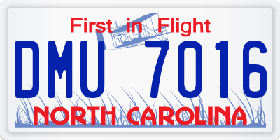 NC license plate DMU7016