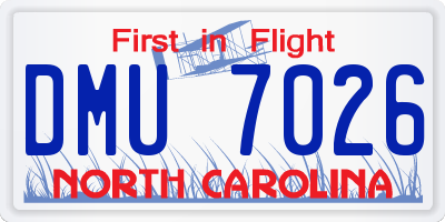 NC license plate DMU7026