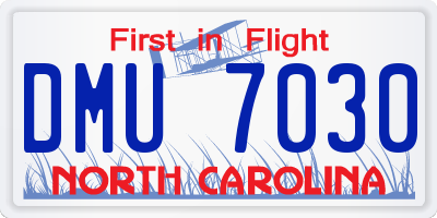 NC license plate DMU7030