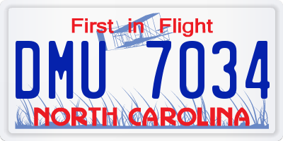 NC license plate DMU7034