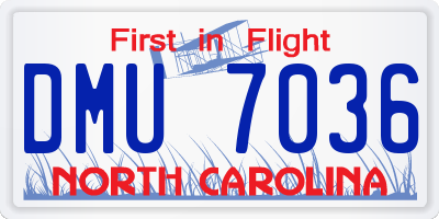 NC license plate DMU7036
