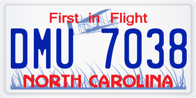 NC license plate DMU7038