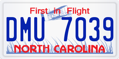 NC license plate DMU7039