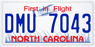 NC license plate DMU7043
