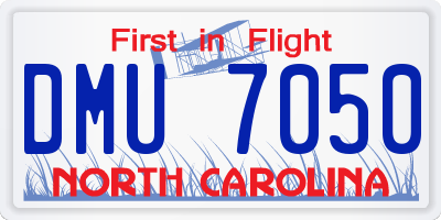 NC license plate DMU7050