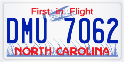 NC license plate DMU7062