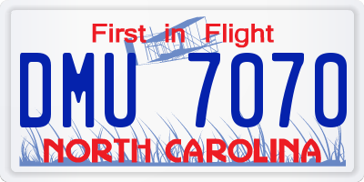 NC license plate DMU7070