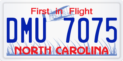 NC license plate DMU7075