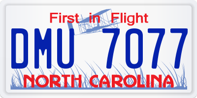 NC license plate DMU7077
